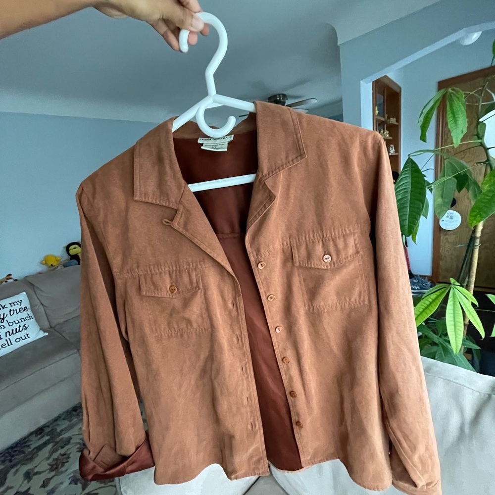 ✨ 3/$20 Terra Nova Suede-Look Jacket in Rust